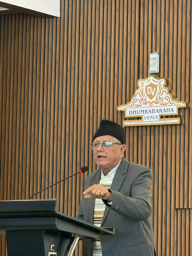 Speaking at the Dhumbarahi Venue, Kathmandu